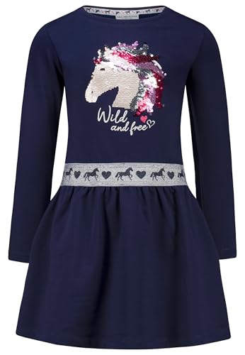 SALT AND PEPPER Mädchen Kleid mit Pferd aus Wendepailletten und Glitzerbund von SALT AND PEPPER