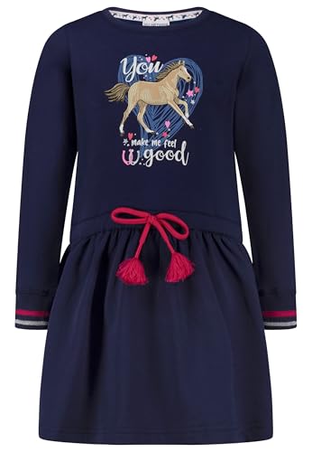 SALT AND PEPPER Mädchen Mit Pferdeapplikation Und Herz Im Hintergrund Kleid, True Navy, 92-98 EU von SALT AND PEPPER