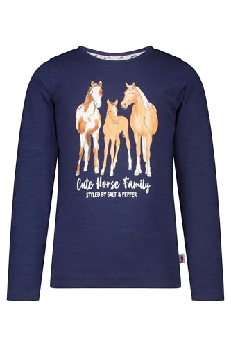 SALT AND PEPPER Mädchen Girls Print Horses Baby- Und Kleinkind T-Shirt-Satz, True Navy, 104-110 EU von SALT AND PEPPER