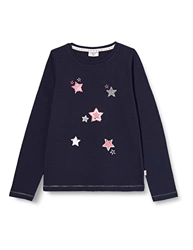 SALT AND PEPPER Mädchen Mädchen Langarmshirt mit Allover Sternen und Pailletten Hemd, Navy, 116-122 EU von SALT AND PEPPER