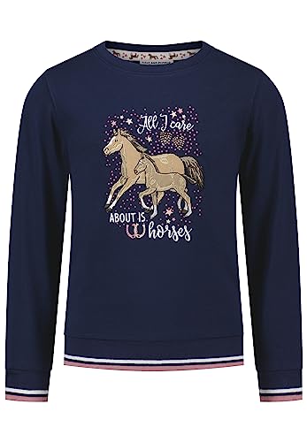 Mädchen Sweatshirt mit Pferde Motiv und glänzenden Nieten von SALT AND PEPPER