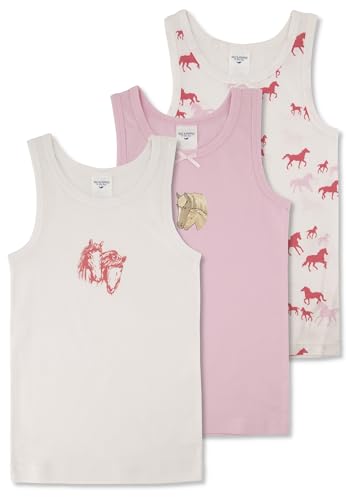 SALT AND PEPPER Mädchen Girls Singlet 3er Set Horses Unterhemd, Multi, 116-122 EU von SALT AND PEPPER
