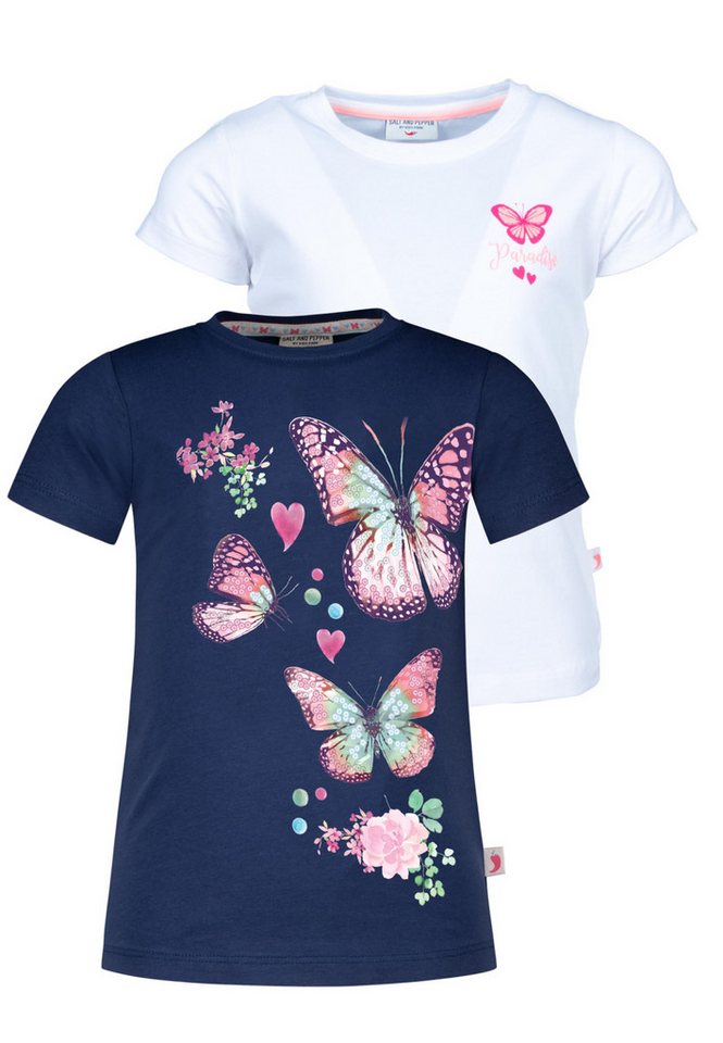 SALT AND PEPPER T-Shirt Fancy 2er-Pack mit wunderschönem Schmetterlingsdruck von SALT AND PEPPER