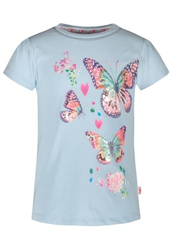 SALT AND PEPPER T-Shirt Shirt Kurzarm Schmetterlinge Butterfly Glitzer blau 128 von SALT AND PEPPER