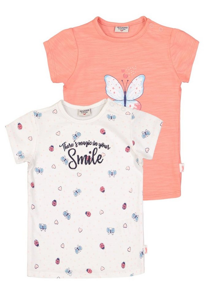 SALT AND PEPPER T-Shirt Smile (2-tlg) mit niedlichen Schmetterling-Prints von SALT AND PEPPER
