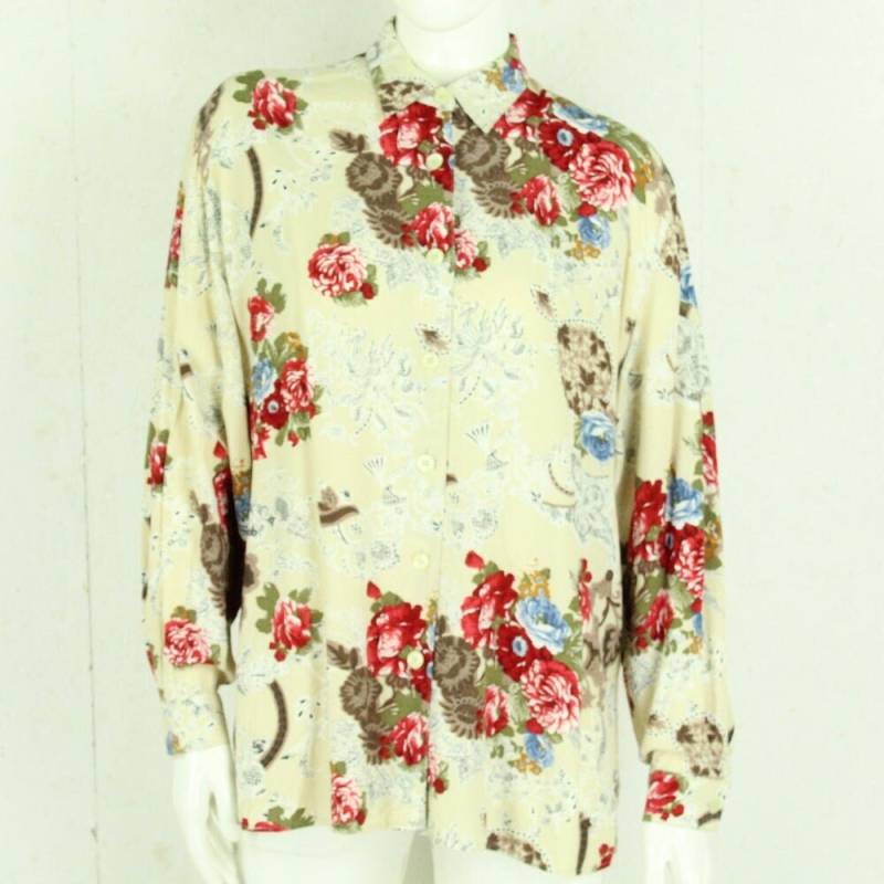 Vintage Bluse Gr. L Mehrfarbig Crazy Pattern Langarm von SALTBERLIN