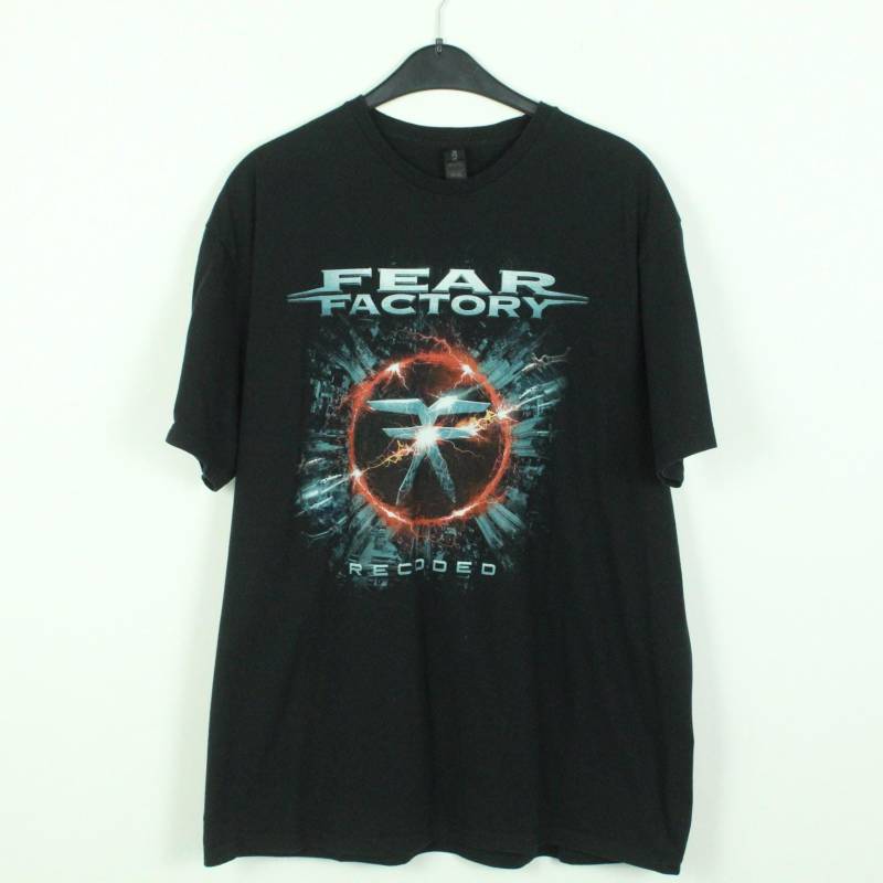 Vintage Fear Factory T-Shirt/Bandshirt Gr. Xl Schwarz Mit Print Und Backprint Recoded Adapt Or Die von SALTBERLIN
