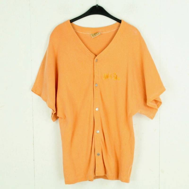 Vintage Uncle Sam Sweatjacke Gr. L Orange Gesticktes Logo Kurzarm von SALTBERLIN
