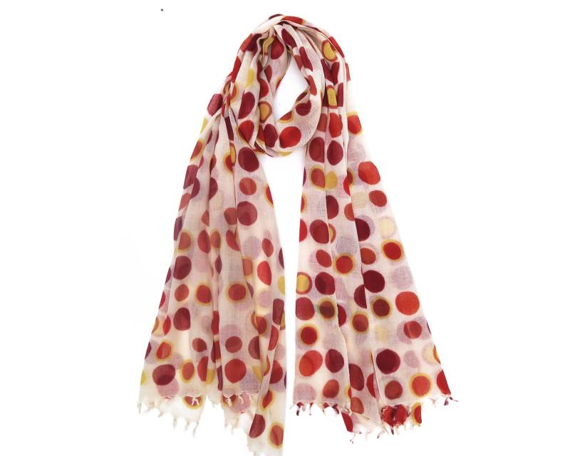 Damen Schal - Wolle/Seide Farbvariationen Farbiges Punktmuster Hohe Qualität, Super Weich von SALTOMode