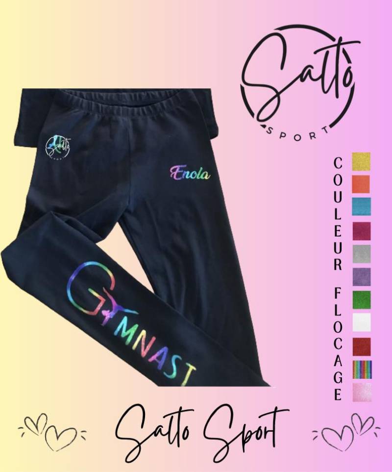 Beflockte Turnerleggings Regenbogenfarben, Individualisierung Möglich von SALTOSPORTAudKikou