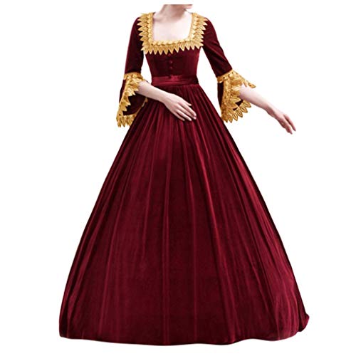 ZQTWJ Damen Mittelalter Gothic Kostüm Elegant Retro Kleider Gewand Viktorianisches Renaissance Prinzessin Barock Rokoko Kleidung SA214 von SALUCIA Festliches Kleider