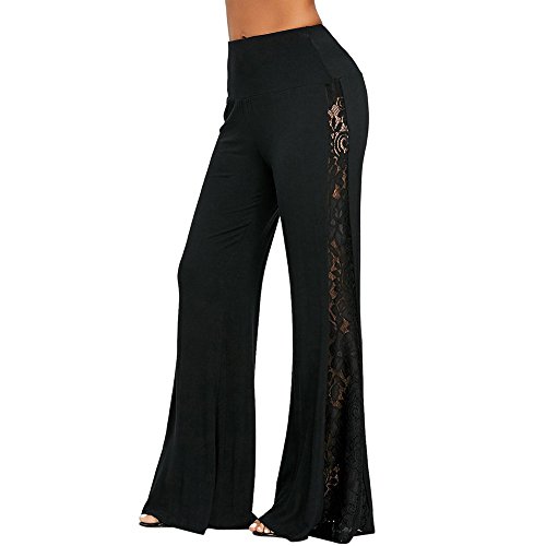 ZQTWJ Damen Spitze Yogahose Bootcut Weite Hose High Waist Leggings Hosen Schlaghose von SALUCIA-Hosen