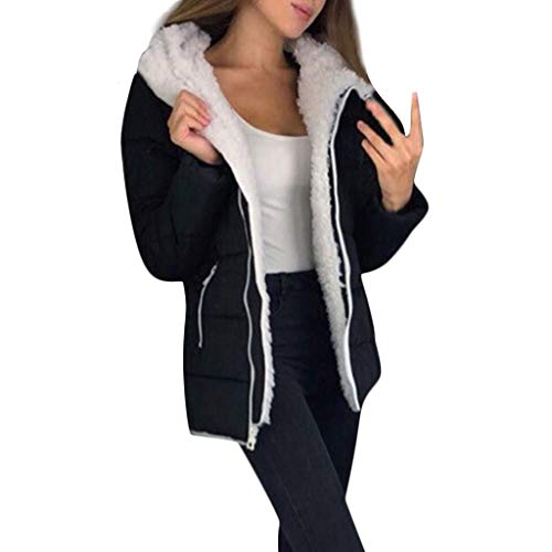 SALUCIA Damen Oversize Revers Langarm Reissverschluss Teddyfutter Flausch Fleece Warme Jacke Mantel Herbst Winter Mode Tailliert Windbreaker Wintermantel Übergangsjacke Hoodie Coat Outwear mit Taschen von SALUCIA