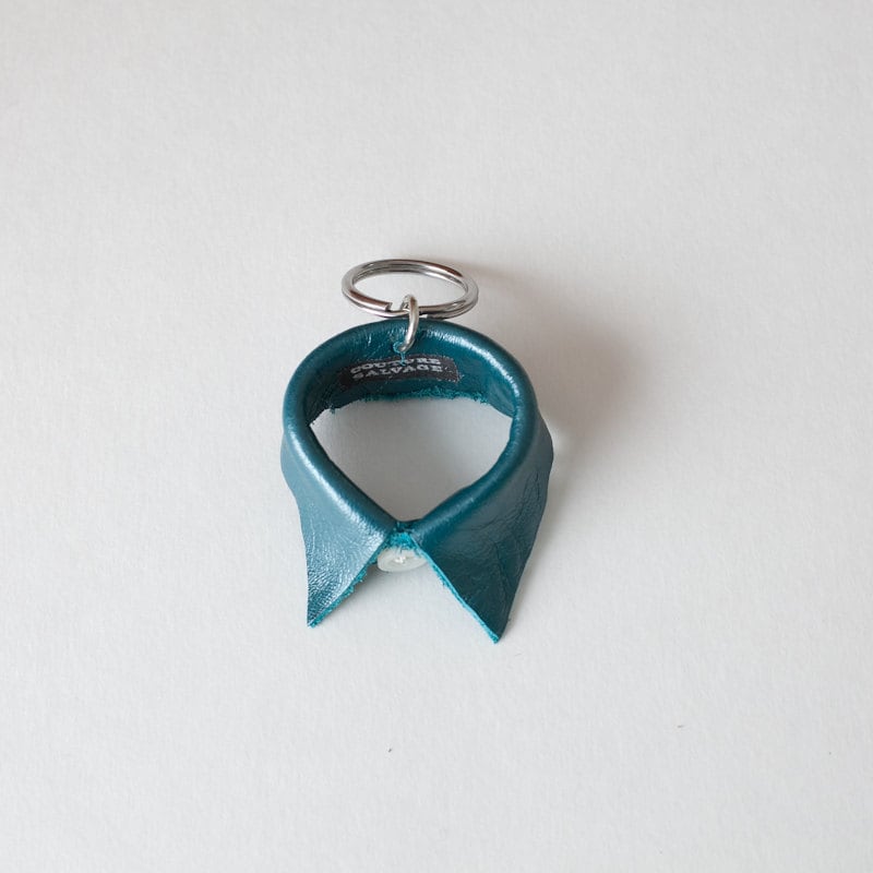 Leder Schlüsselanhänger - Blau-Grün von SALVAGE5569
