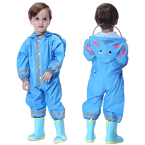 SALWINGS Kinder Einteiler Regenanzug mit Kapuze Kleinkind Baby Regenanzug Wasserdichter Overall Muddy Buddy Regenmantel (3–10 Jahre) von SALWINGS