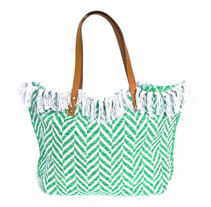 Schultertasche PAIA, im Boho-Style mit Echtleder Henkel von SAMARA OHANA