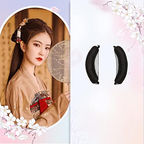 Chinesischer traditioneller Retro-Haar-Chignon-synthetischer schwarzer gefälschter Haarknoten-alte feenhafte Prinzessin-Haarband-Hanfu-Cosplay-Perücke 5.0-#2 von SAMCRY