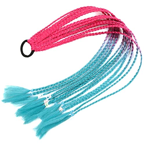 Geflochtene Pferdeschwanz Bunte Synthetische Haarverlängerung Zöpfe Regenbogen Farbe Pferdeschwanz Mit Elastischen Mädchen Zopf-B41,24inches von SAMCRY