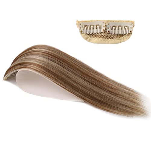 Glattes Haar, flauschiges Kissen, hohe Haarstücke, unsichtbar, natürliche Haarpolster, Clip-Perücken für Frauen, zwei Seiten, dickes Haar, AJ17-108,2 Stück von SAMCRY