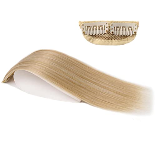 Glattes Haar, weiches Kissen, hohe Haarstücke, unsichtbar, natürliche Haarpolster, Clip-Perücken für Frauen, zwei Seiten, dickes Haar, AJ17-105,2 Stück von SAMCRY