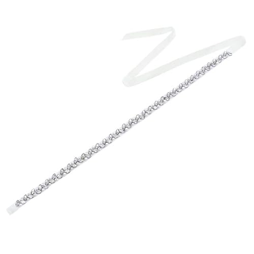 Gürtel mit Perlen Strass Braut Kleid Silber dünne Diamant Schärpe Frauen Party Kleid Trim Applique-Elfenbein Organza von SAMCRY