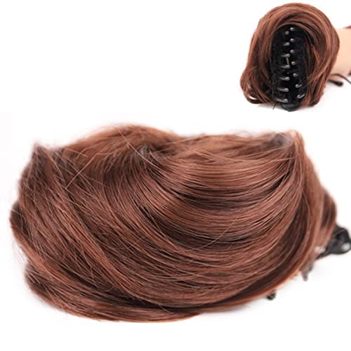 Synthetischer Chignon mit Clip Elastische Haar Stirnband Unordentliche Clip im Haarteil Ring Wickeln Sie auf chaotischen Chignon für Frauen-33 von SAMCRY