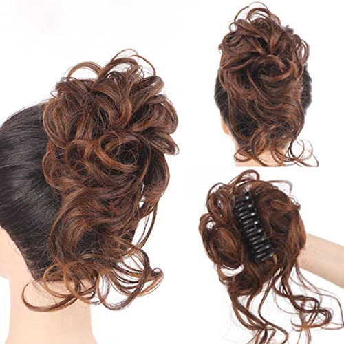 Synthetischer Lockenknoten Clip Haarknoten Lockenperücke Clip in Haarschwanzverlängerung für Frauen-SW207-230,1 PC von SAMCRY
