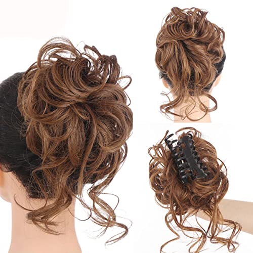 Synthetischer Lockenknoten Clip Haarknoten Lockenperücke Clip in Haarschwanzverlängerung für Frauen-SW207-827,1 PC von SAMCRY