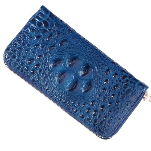 SAMEZA Alligator Muster Split Leder Clutch Bag Herren Geldbörsen Business Handtasche Krokodil Männlich Clutch Brieftasche Kartenhalter Geldbörse,Blau,1 von SAMEZA
