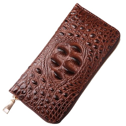 SAMEZA Alligator Muster Split Leder Clutch Bag Herren Geldbörsen Business Handtasche Krokodil Männlich Clutch Brieftasche Kartenhalter Geldbörse,Kaffee,1 von SAMEZA