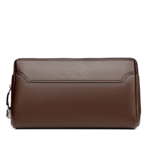 SAMEZA Fashion Business Herren Handtasche Clutch Anti-Diebstahl-Schloss PU Leder Herren Hüfttasche 3 Lagen Design Stilvolle Herren Geldbeutel,Braun,1 von SAMEZA