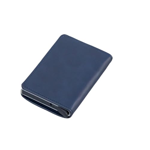 SAMEZA Herren Damen Smart Wallet Kredit Bankkartenhalter Modische Geldbörse Aluminiumlegierung Business Casual Wallet PU Geldbörse,Marineblau von SAMEZA