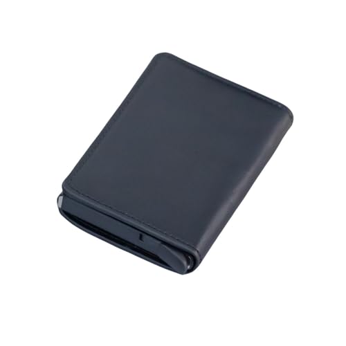 SAMEZA Herren Damen Smart Wallet Kreditkartenetui Modische Geldbörse Aluminiumlegierung Business Casual Wallet PU-Geldbörse,Schwarz von SAMEZA