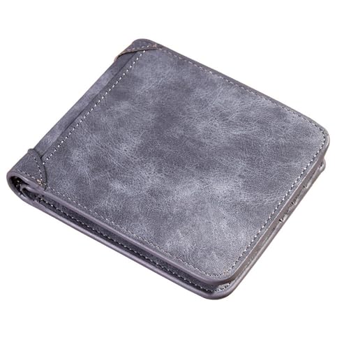 SAMEZA Herren Geldbörse Leder Brieftasche Slim Hipster Rindsleder Kreditkarten-/Ausweishalter Einsätze Münzbörsen Business Faltbare Geldbörse,Blau von SAMEZA