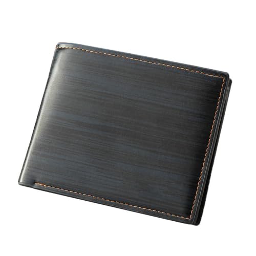 SAMEZA Herren Geldbörse Leder Brieftasche Slim Hipster Rindsleder Kreditkarten-/Ausweishalter Einsätze Münzbörsen Business Faltbare Geldbörse,Blue1 von SAMEZA