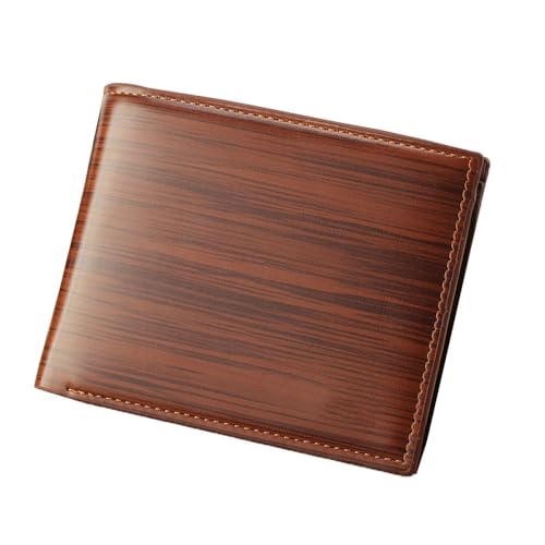 SAMEZA Herren Geldbörse Leder Brieftasche Slim Hipster Rindsleder Kreditkarten-/Ausweishalter Einsätze Münzbörsen Business Faltbare Geldbörse,LightBrown1 von SAMEZA