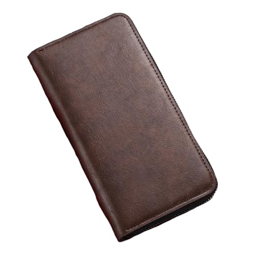 SAMEZA Herren Reisepass Brieftasche Reißverschluss Männer Geldbörse Modische Geldbörsen, Dunkelbraun von SAMEZA