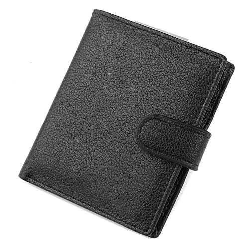 SAMEZA Kurze Geldbörse Hasp Wallet Herren Clip Herren Geldbörse Kleine Clutch Herren Geldbörse Münzfach Dünne Herren Geldbörse Braun/Schwarz,Schwarz von SAMEZA