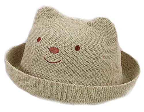 Baby Jungen Mädchen Cartoon Bär Nette Sonne Strohhut Roll up Sommer Strand Sun Caps von SAMGU