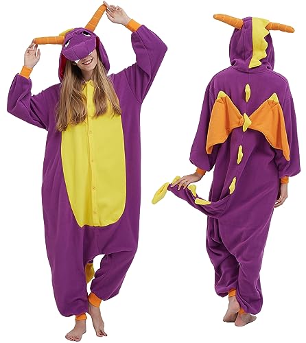 SAMGU Adult Pyjama Cosplay Tier Onesie Body Nachtwäsche Kleid Overall Animal Sleepwear Erwachsene Drache S von SAMGU
