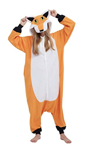 SAMGU Adult Pyjama Cosplay Tier Onesie Body Nachtwäsche Kleid Overall Animal Sleepwear Erwachsene Fox M von SAMGU