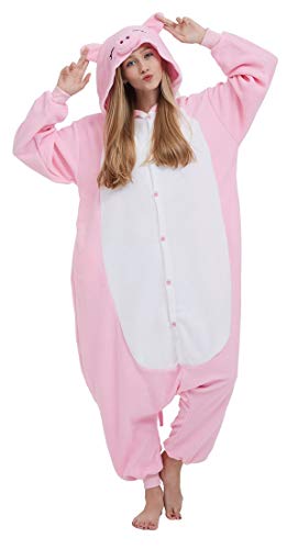 SAMGU Adult Pyjama Cosplay Tier Onesie Body Nachtwäsche Kleid Overall Animal Sleepwear Erwachsene Pig S von SAMGU