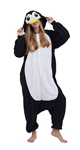 SAMGU Adult Pyjama Cosplay Tier Onesie Body Nachtwäsche Kleid Overall Animal Sleepwear Erwachsene Pinguin XL von SAMGU