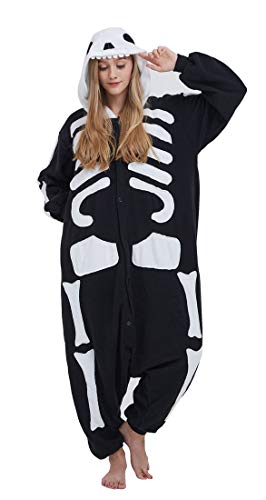 SAMGU Adult Pyjama Cosplay Tier Onesie Body Nachtwäsche Kleid Overall Animal Sleepwear Erwachsene Schwarz L von SAMGU