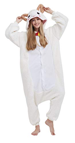 SAMGU Adult Pyjama Cosplay Tier Onesie Body Nachtwäsche Kleid Overall Animal Sleepwear Erwachsene Ziege L von SAMGU