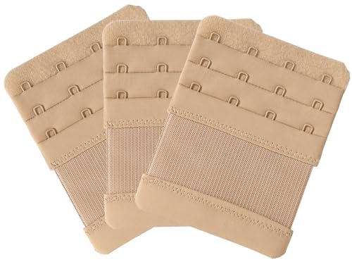 SAMGU BH-Verlängerung 4 Haken Damen BH-Verlängerer, 3 Stück Beige von SAMGU