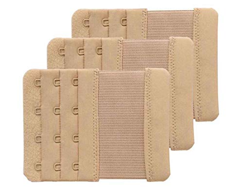 SAMGU BH-Verlängerung 4 Haken Damen BH-Verlängerer, 3 Stück Beige von SAMGU