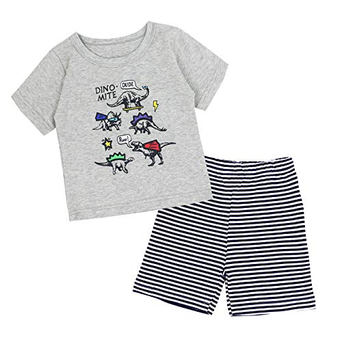 SAMGU Jungen Schlafanzug Dinosaurier Langarm Kurzarm Pyjama Kinder Zweiteilig Pyjama Set Baumwolle Größe 1-8 Jahre für Sommer Frühling Winter Fallen von SAMGU