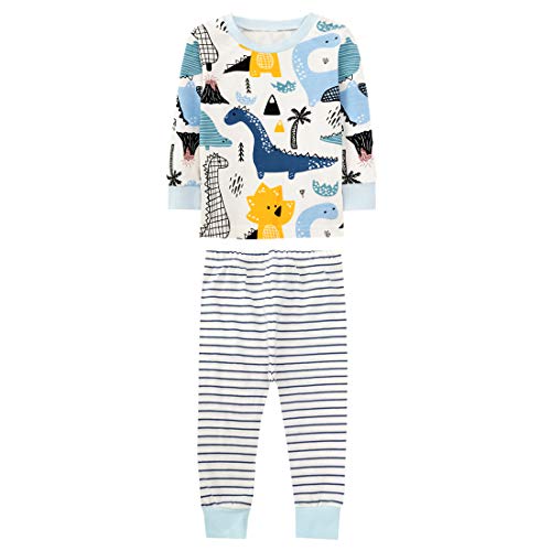 SAMGU Jungen Schlafanzug Dinosaurier Langarm Kurzarm Pyjama Kinder Zweiteilig Pyjama Set Baumwolle Größe 1-8 Jahre für Sommer Frühling Winter Fallen von SAMGU