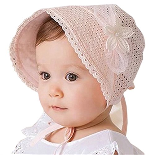 SAMGU Reizende Nette Prinzessin Kind Kind Mädchen Baby Hut Beanie Neue Spitze Blumenkappen Farbe Rosa von SAMGU